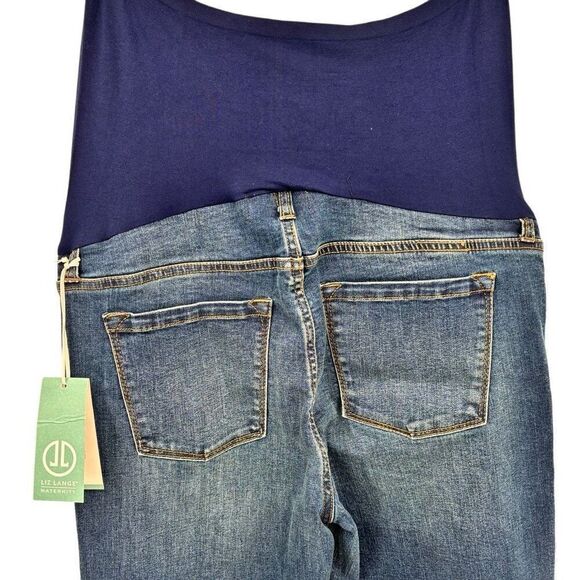 Liz Lange Medium Wash Distressed Maternity Skinny Jeans Size 10 - Picture 6 of 11